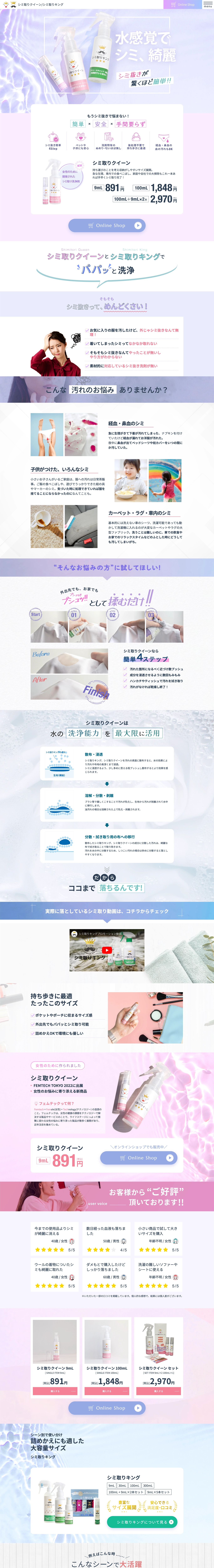 大阪府のLP風 企業WEBサイト（PC表示）